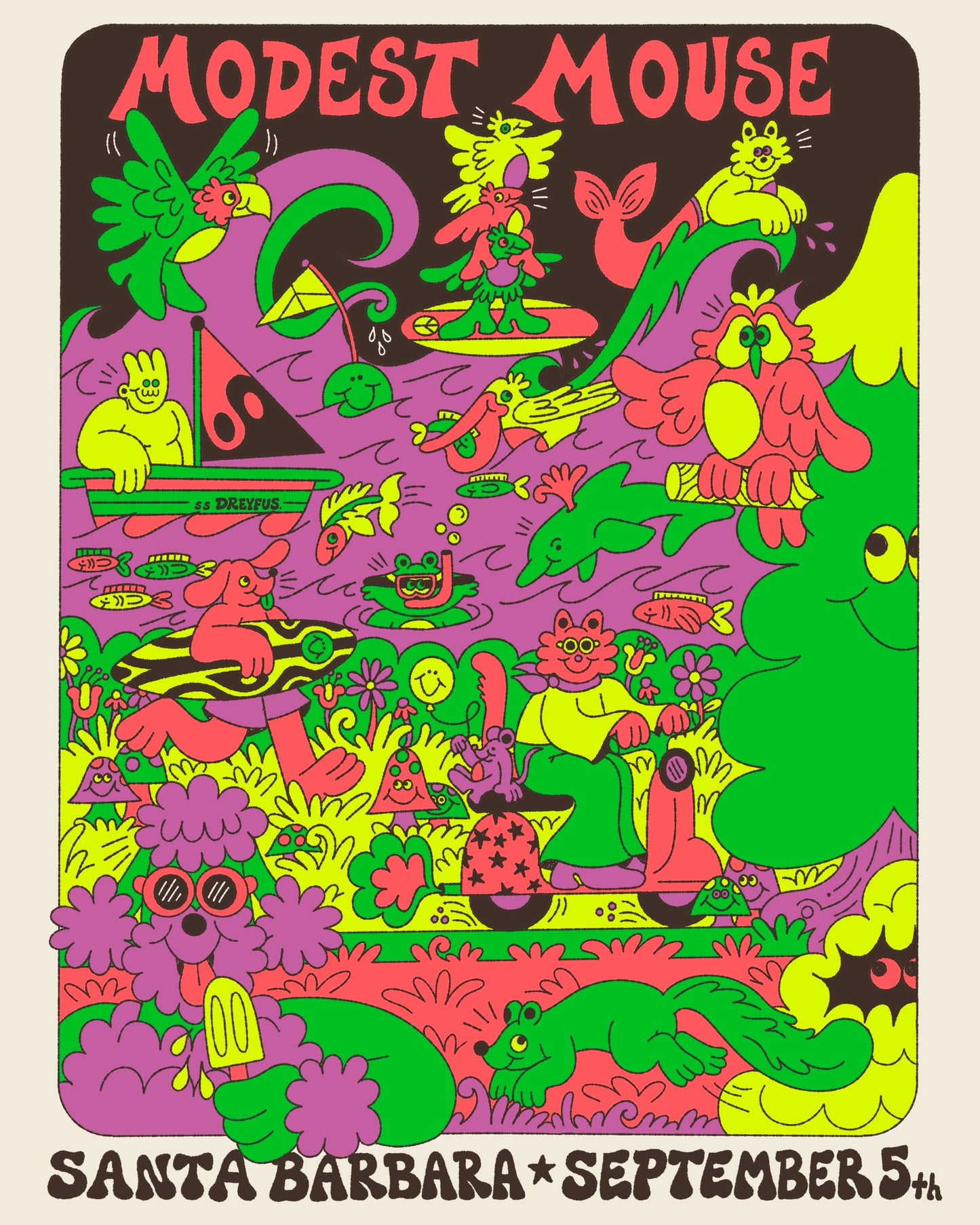 Modest Mouse Santa Barbara Print