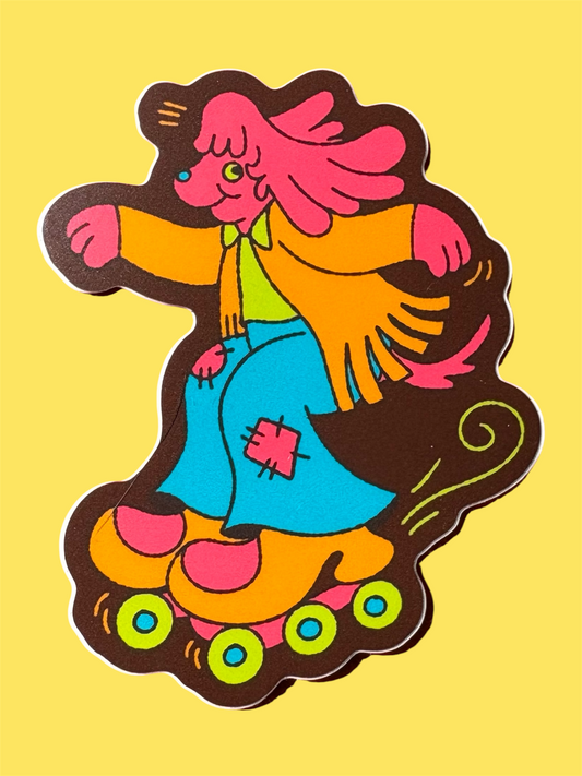 Skating Dog Sticker