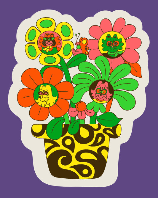 Funky Flowers Sticker