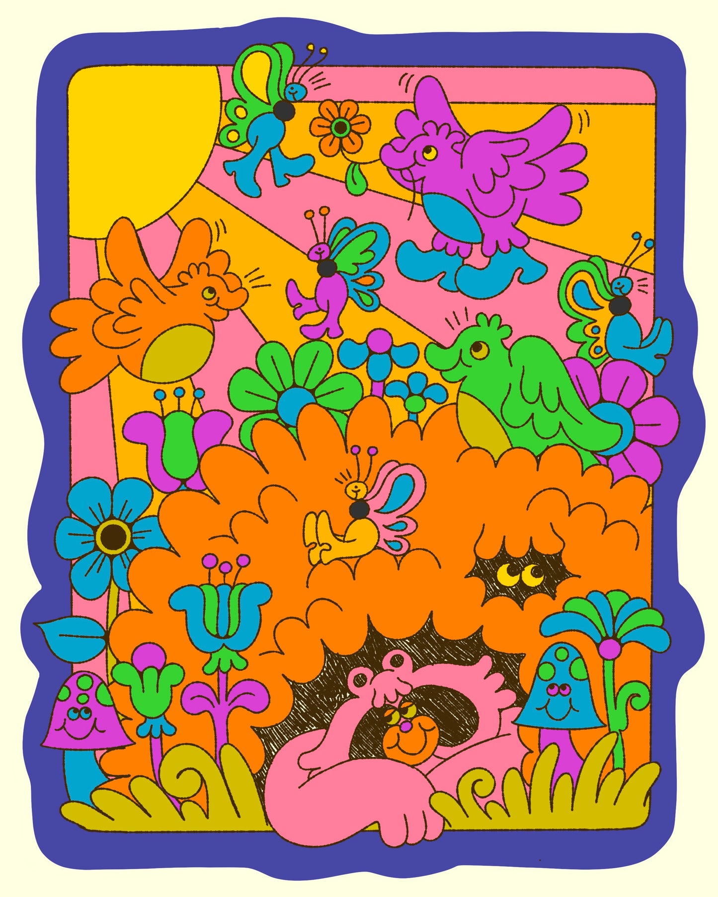 Raccoon Garden Sticker