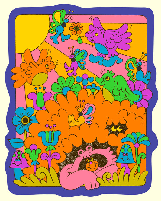 Raccoon Garden Sticker